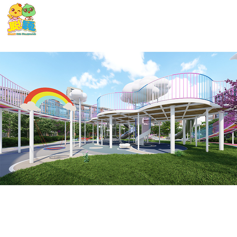 GS TUV Standard Amusement Park Outdoor Playground Equipment Slide For Kids