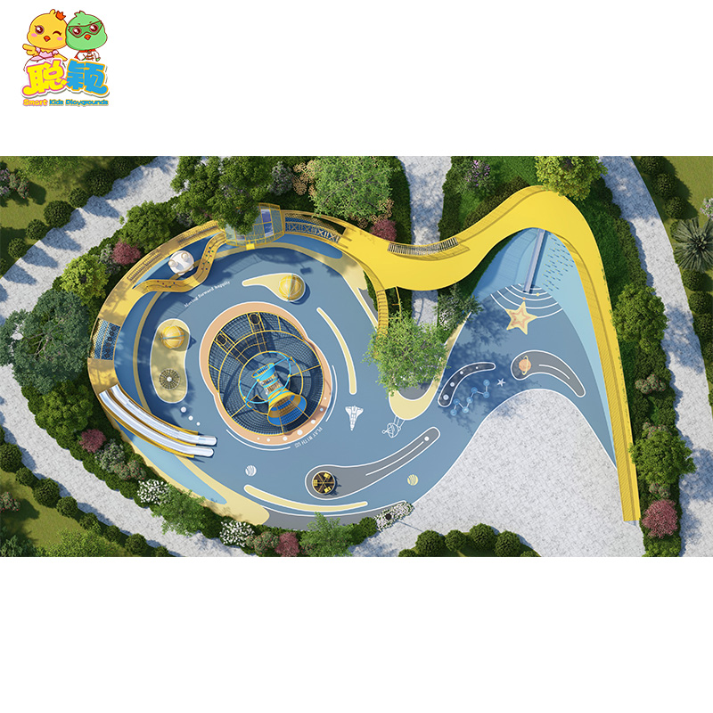 Customized Beautiful Kid's Amusement Park Outdoor Playground Equipment Slide
