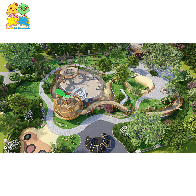 Customized Beautiful Kid's Amusement Park Outdoor Playground Equipment Slide
