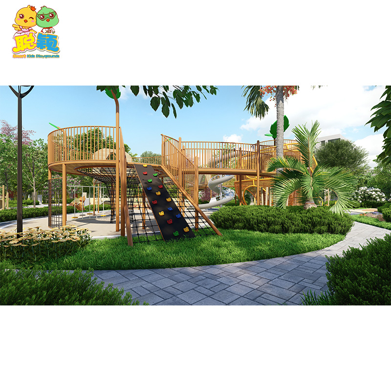 Customized Beautiful Kid's Amusement Park Outdoor Playground Equipment Slide