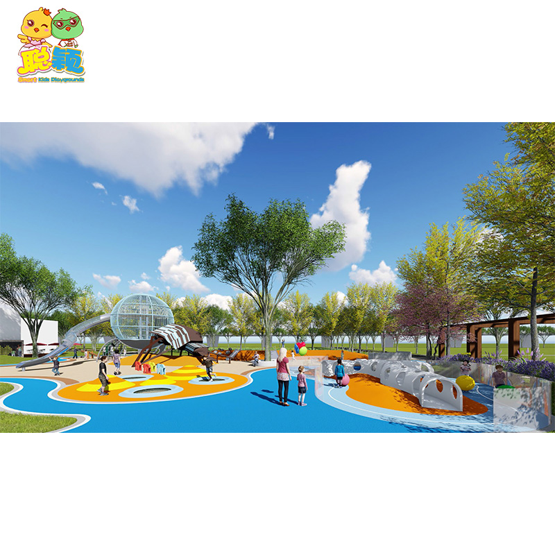 Customized Stainless Steel/Wooden Outdoor Playground Equipment Slide With Epdm