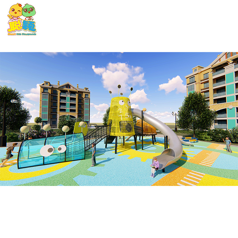 Attractive Customizable Amusement Park Outdoor Playground Equipment Slide For Kids