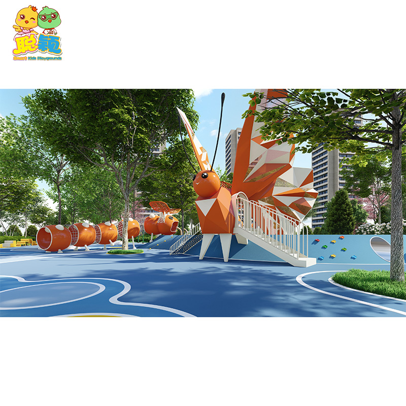 High Standard Guangzhou Factory Children Outdoor Playground Equipment Slide