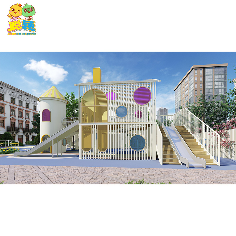 High Standard Guangzhou Factory Children Outdoor Playground Equipment Slide