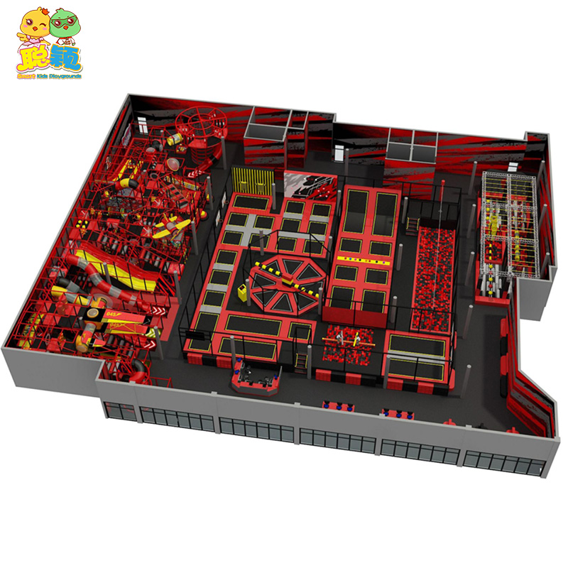 Multi-functional Ninja Course Trampoline Park Soft Play Indoor Playground For Kids