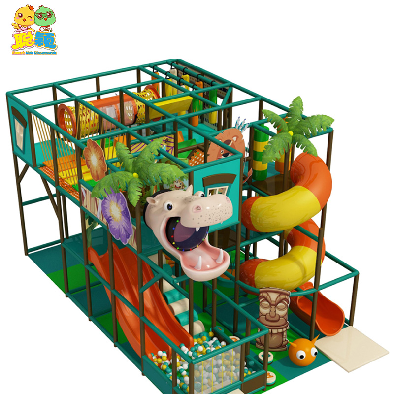Customized Jungle Theme Giant Slide Soft Play Indoor Playground For Kids