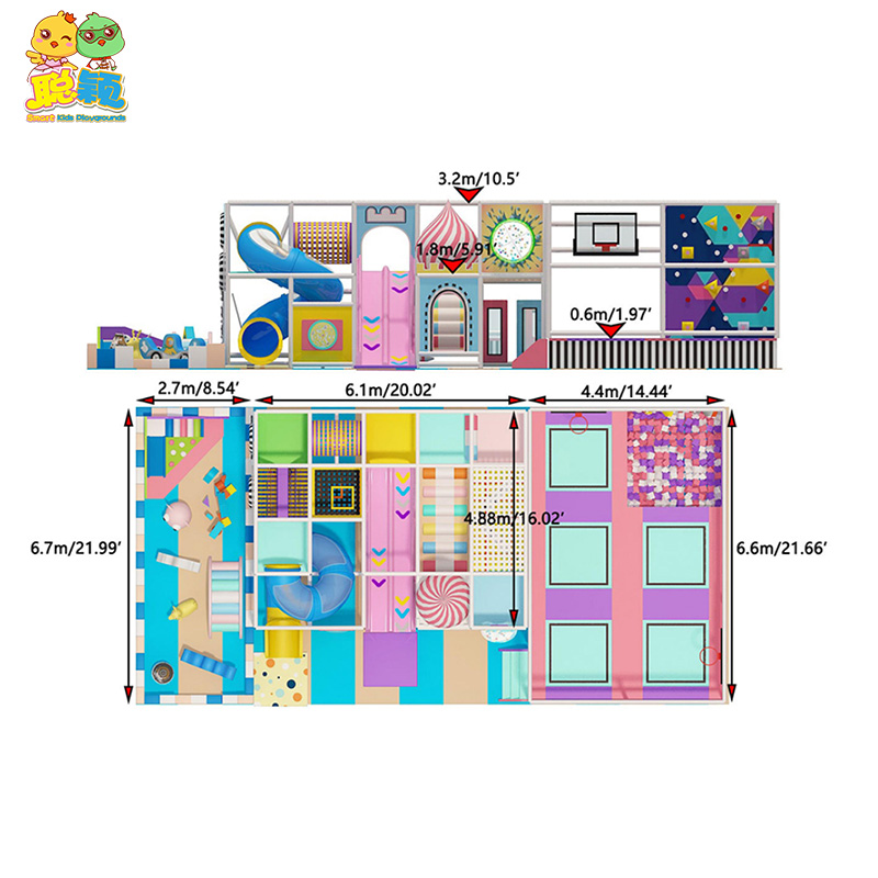 High Quality Combined Trampoline Jumping Kids Soft Play Indoor Playground