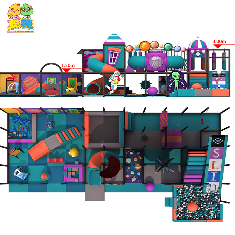 Space Theme Attractive Kids Multi-functional Amusement Park Soft Play Indoor Playground
