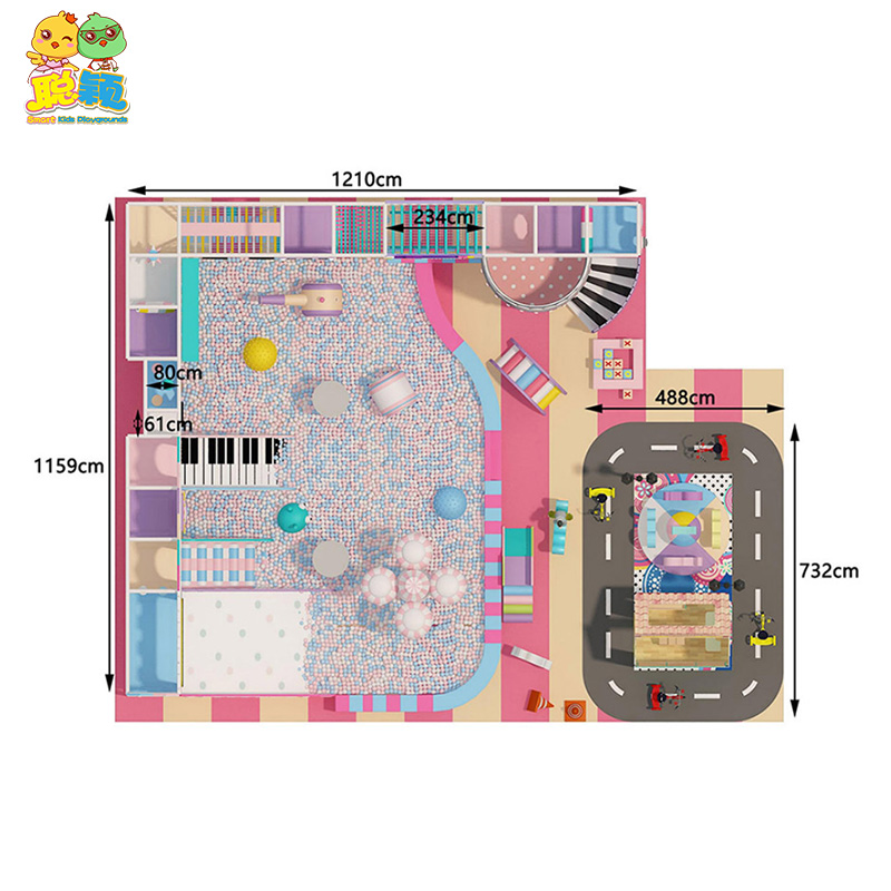 Amusement Park Giant Ball Pool Cute Kids Functional Soft Play Indoor Playground