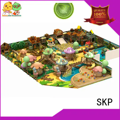 SKP wooden playground equipment supplier for shopping centre