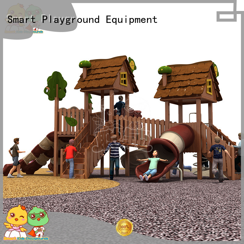 safe wooden slide amusement for residential area